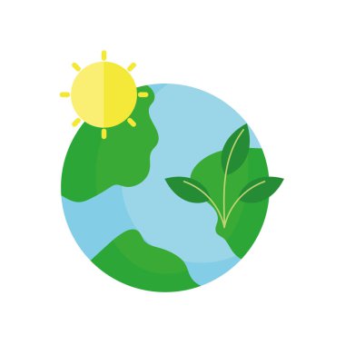 Ekoloji yenilenebilir çevre dünyası güneş simgesi bırakıyor