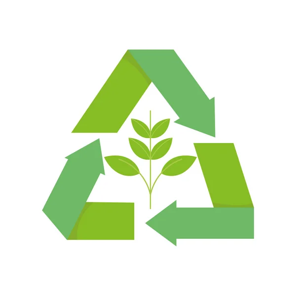 Екологія відновлюване середовище значок переробки рослин — стоковий вектор