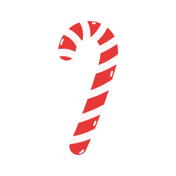 Veselé Vánoce cukrová třtina máta dekorace ikona — Stockový vektor
