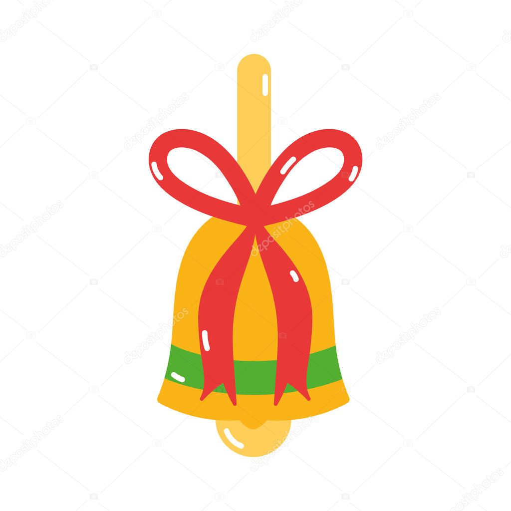 merry christmas gold bell bow decoration icon