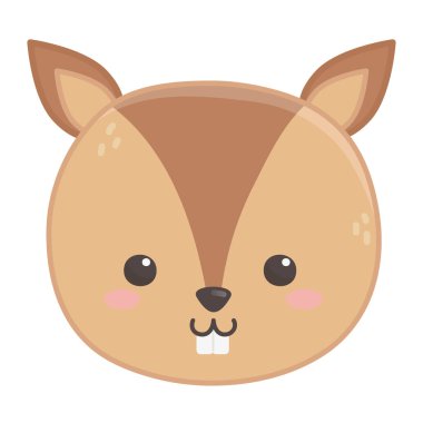 cute little squirrel head animal cartoon