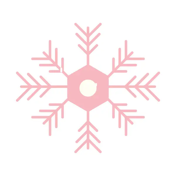 Merry christmas nevados icono de decoración decorativa de copos de nieve. — Archivo Imágenes Vectoriales
