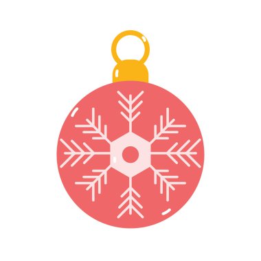 Mutlu Noeller kırmızı top kar tanesi süsleme ikonu