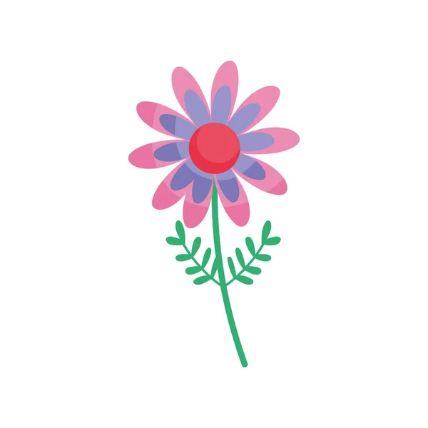 Colorido flor haste folhas floral ícone — Vetor de Stock