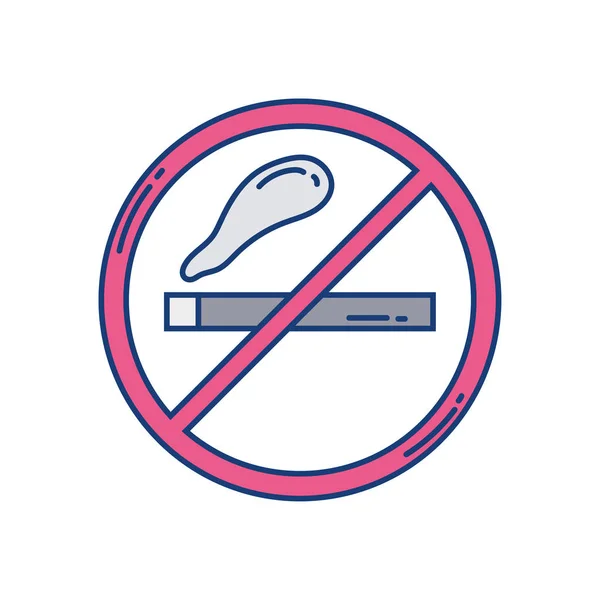 Geen roken verbieden roken teken pictogram — Stockvector