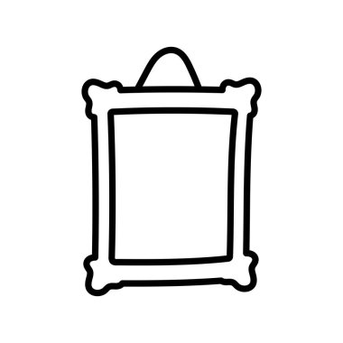 çerçeve resmi boş simge kalın çizgi asılı