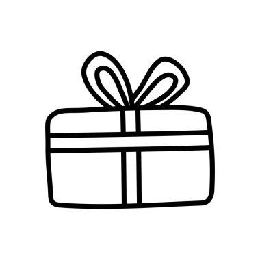 wrapped gift box decoration party icon thick line