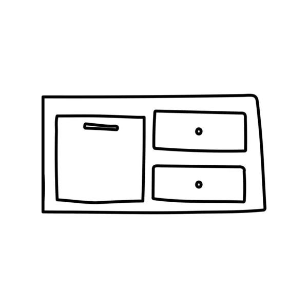 Table drawers furniture decoration icon thick line — стоковый вектор