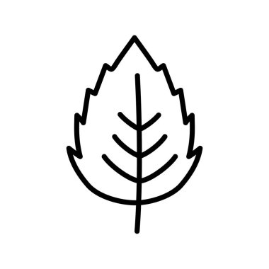 leaf foliage nature on white background thick line