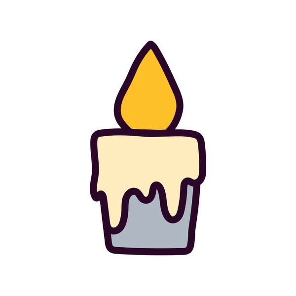 Burning candle decoration celebration icon —  Vetores de Stock