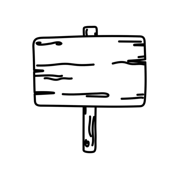 Hölzerne Tafel leeres Symbol auf weißem Hintergrund dicke Linie — Stockvektor