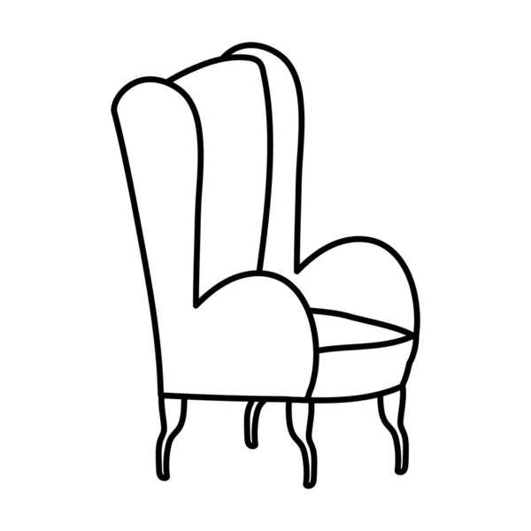 Класичний стілець комфорт меблі значок товста лінія — стоковий вектор