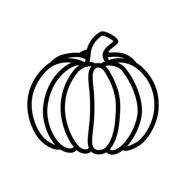 Pumpkin vegetable harvest on white background thick line — Image vectorielle