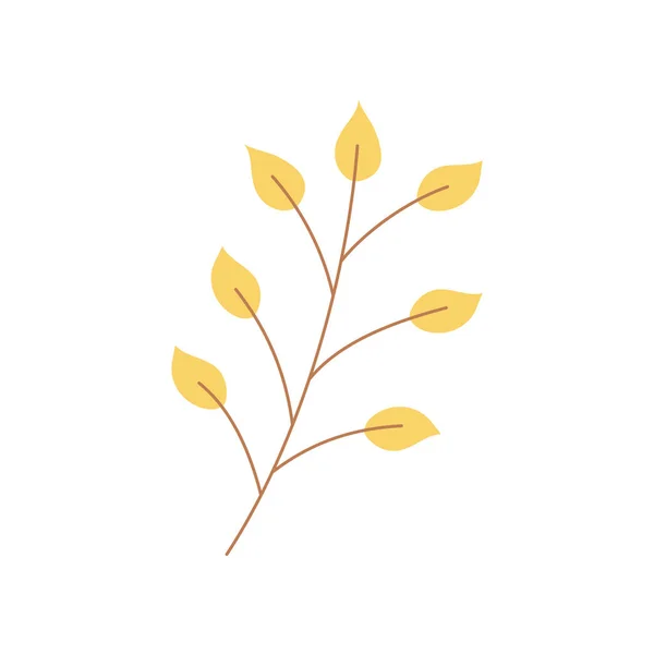 Branch leaves nature on white background — 图库矢量图片