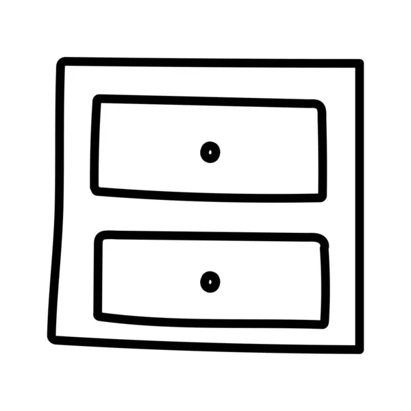 Table drawers furniture decoration icon thick line — стоковый вектор