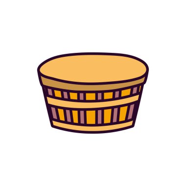 basket bread food on white background