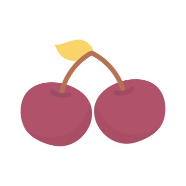 Beyaz arka planda taze kiraz meyvesi