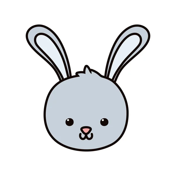 Cute rabbit head cartoon icon — ストックベクタ