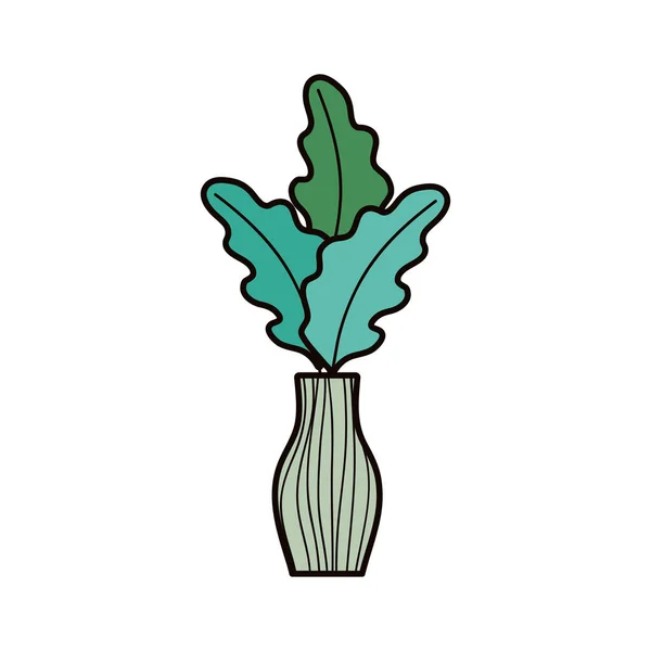 ガラス花瓶植物装飾アイコン — ストックベクタ
