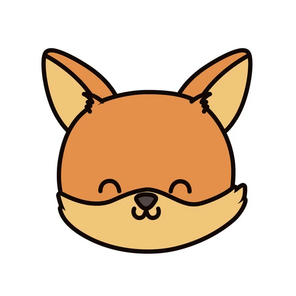 Cute fox head cartoon icon — стоковый вектор