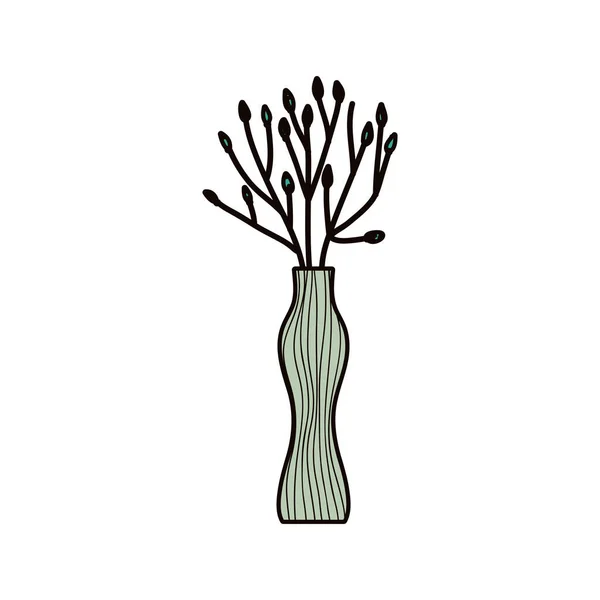 Glass vase flowers decoration ornament icon — Διανυσματικό Αρχείο