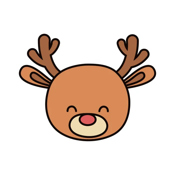Cute deer head cartoon icon —  Vetores de Stock