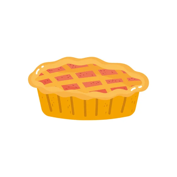 Sweet pie dessert on white background — Stockvektor