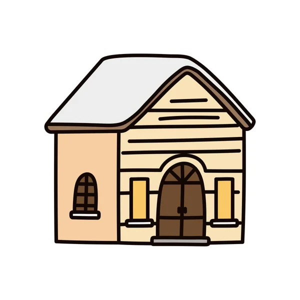 Classic house home facade icon — Stok Vektör