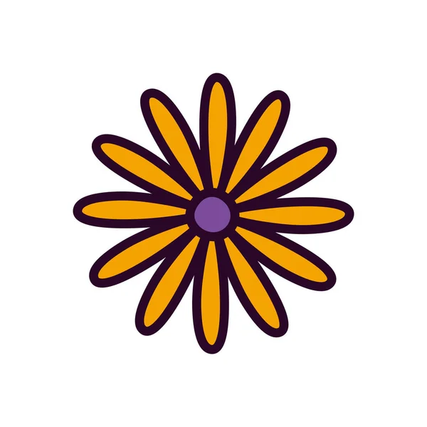 Yellow flower decoration on white background — 图库矢量图片