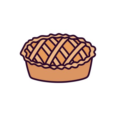 sweet pie dessert on white background