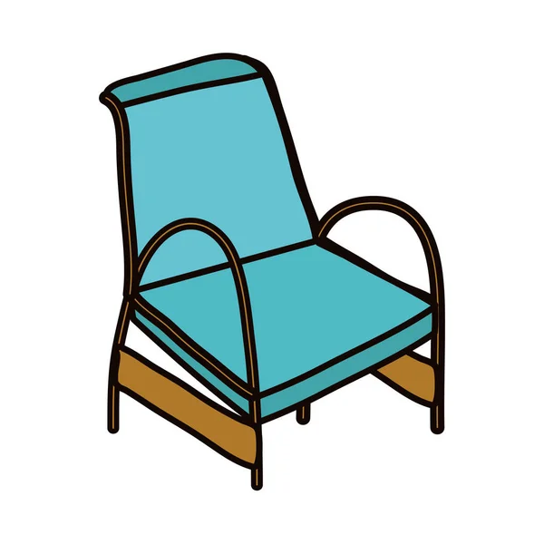 Classic chair comfort furniture icon — Vector de stock