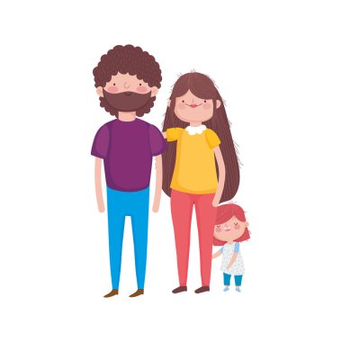 Ebeveynler ve küçük kız aile