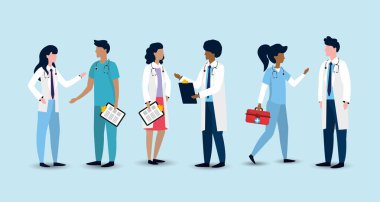 set women and men professional doctors