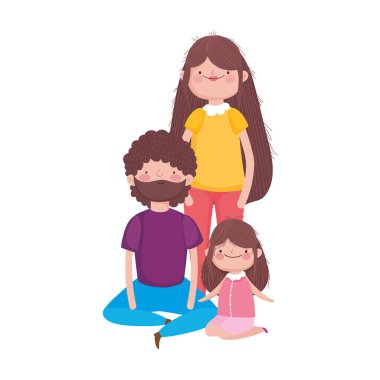 Ebeveynler ve küçük kız aile