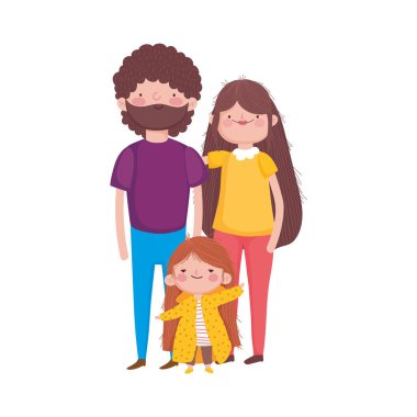 Ebeveynler ve küçük kız aile