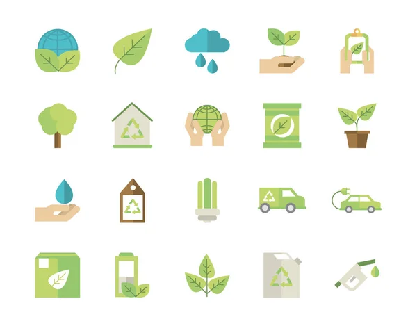Ecological green energy icons collection — Διανυσματικό Αρχείο