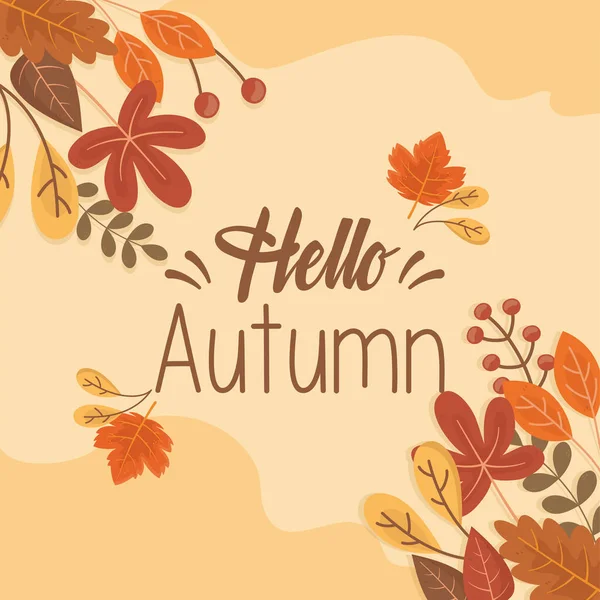 Hello outono banner design temporada — Vetor de Stock