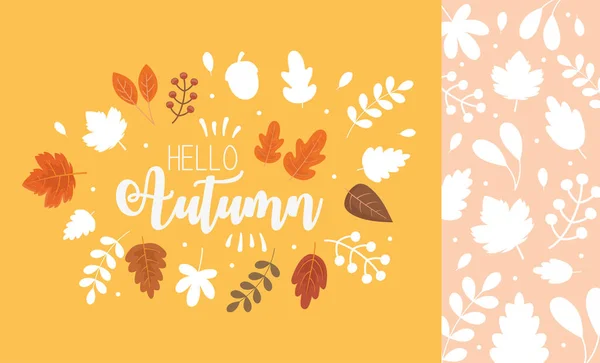 Hallo Herbst Banner Saison Design — Stockvektor