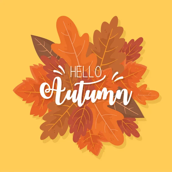 Hello otoño diseño de temporada banner — Archivo Imágenes Vectoriales