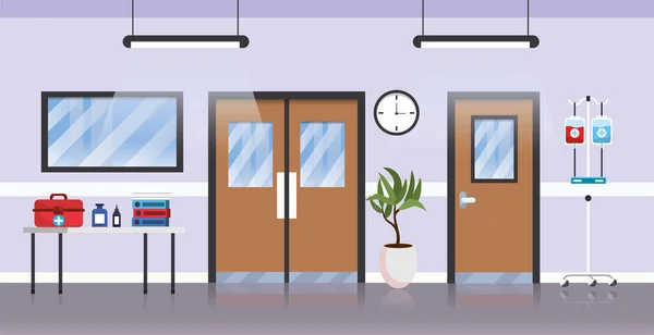 Professional hospital room with first aid — Διανυσματικό Αρχείο
