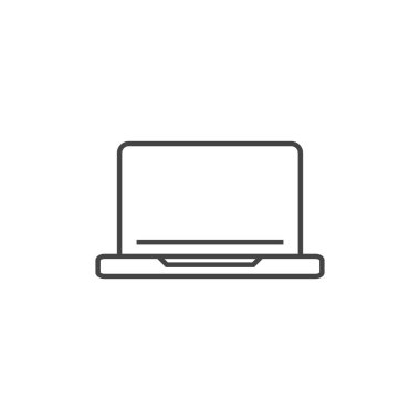 laptop computer technology icon line design