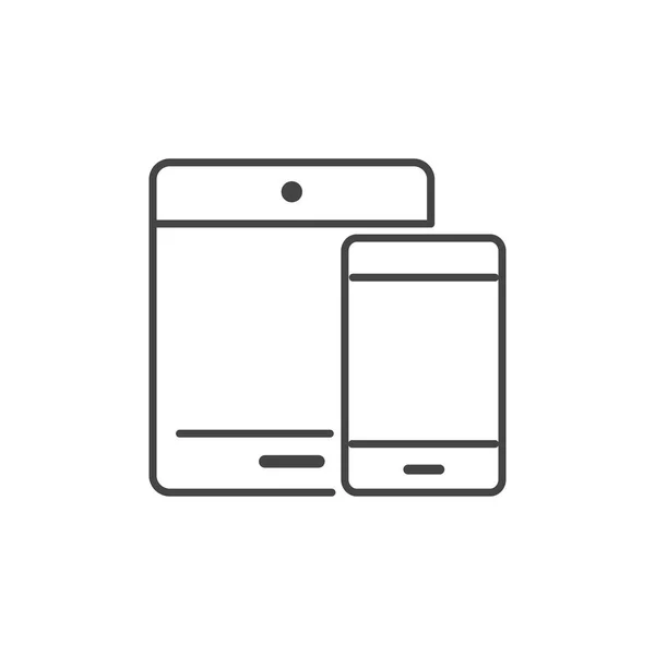 Tablet Smartphone Technologie Icon Line Design — Stockvektor