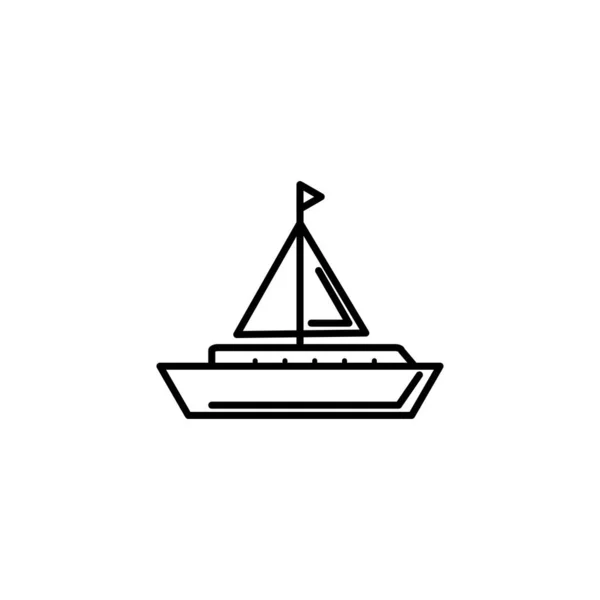 Вітрильний човен літня ікона лінія — стоковий вектор