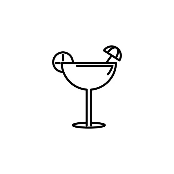 Trinken Cocktail Sommer Ikone Linie — Stockvektor