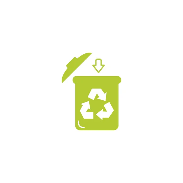 Benne à déchets icône de remplissage écologique — Image vectorielle