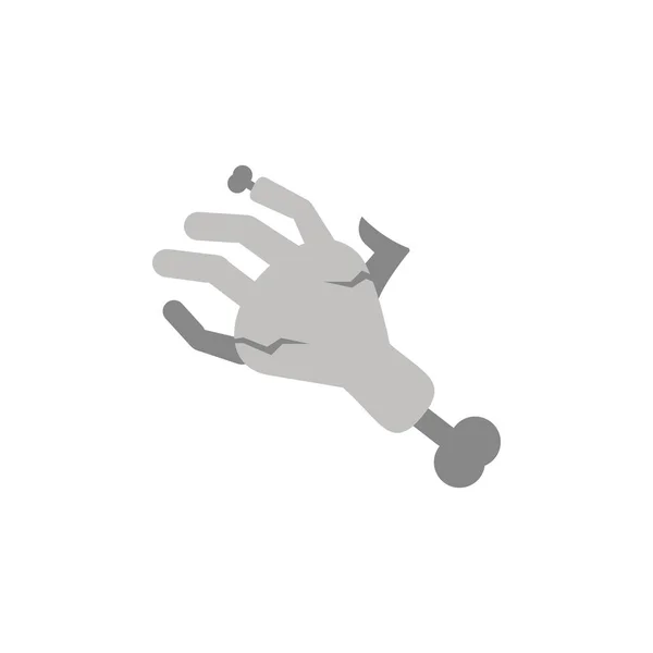 Zombie hand bot truc of trakteer gelukkig halloween — Stockvector