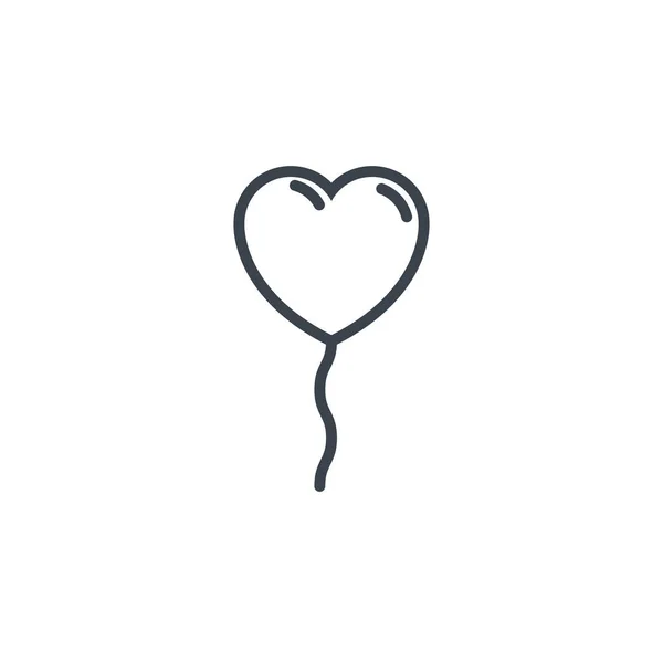 Heart shaped balloon icon line design — Stock Vector