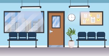 Pencere ve sandalyeli profesyonel hastane odası