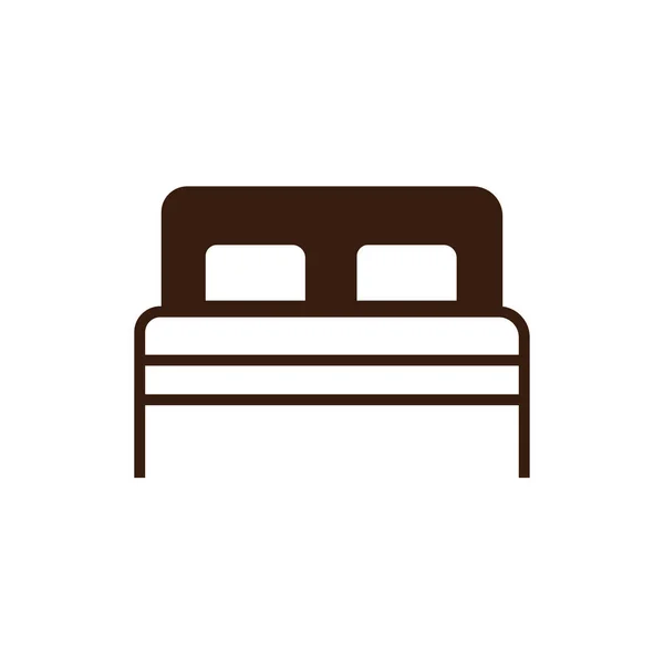 Comfortable home bed line and fill design — Image vectorielle