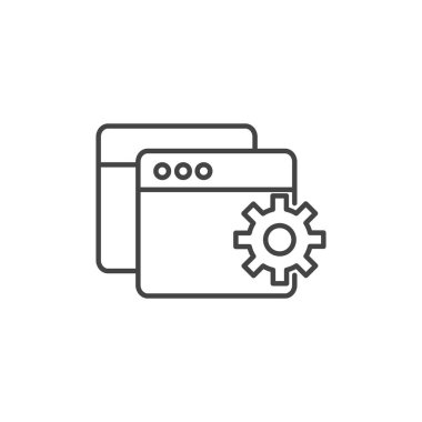 website gear technology icon line design